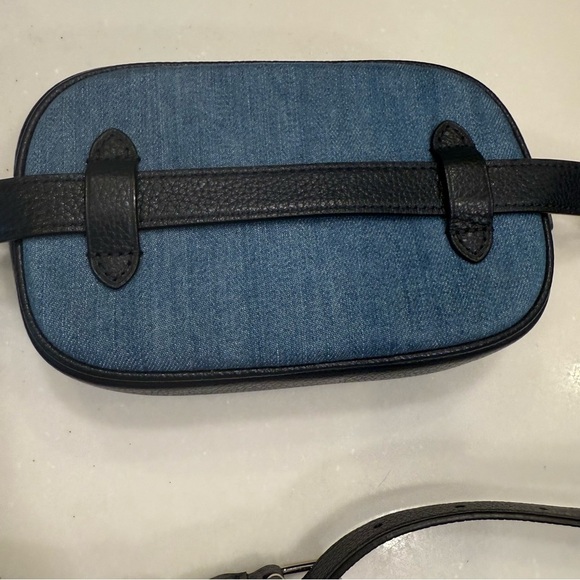 Coach Jes Denim & pebbled Leather Convertible Crossbody Belt Bag NWOT - Picture 8 of 15